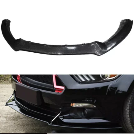 15-17 Ford Mustang Front Bumper Lip Real Carbon Fiber Front Lip Spoiler - Mustang Spares Shop
