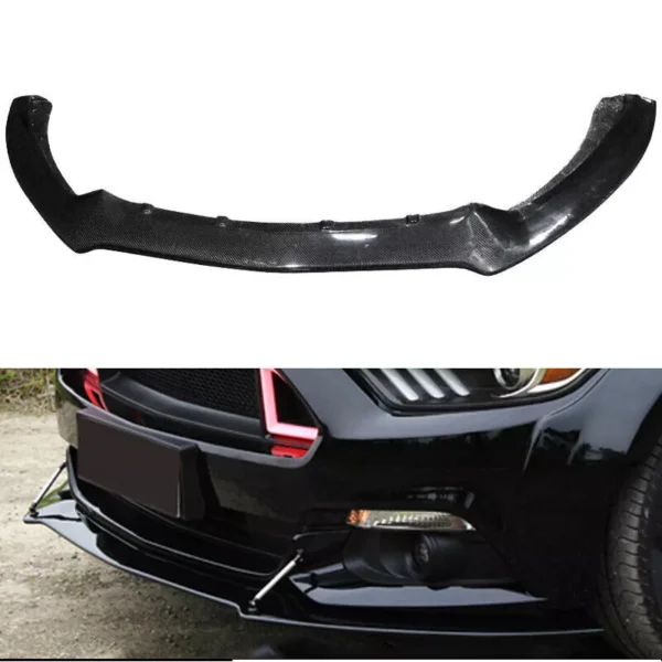15-17 Ford Mustang Front Bumper Lip Real Carbon Fiber Front Lip Spoiler - Mustang Spares Shop