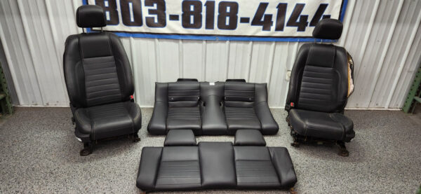 2010-2014 Ford Mustang GT Convertible Black Leather Seat Set Front Back OEM
