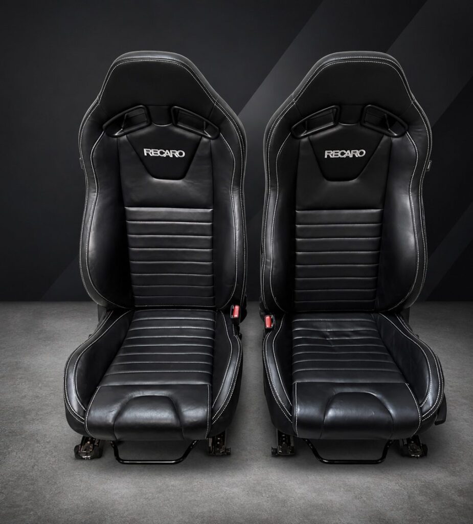2011-2014 Ford Mustang GT OEM Black Recaro Leather seats - Mustang Spares Shop