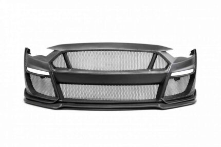 2018-2022 Ford Mustang Type-ST GT500 Style Fiberglass Front Bumper (Carbon Fiber Grille + Front Lip) - Mustang Spares Shop