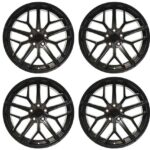 Steeda Mustang Trident Satin Black Staggered Street Wheel Package - Mustang Spares Shop