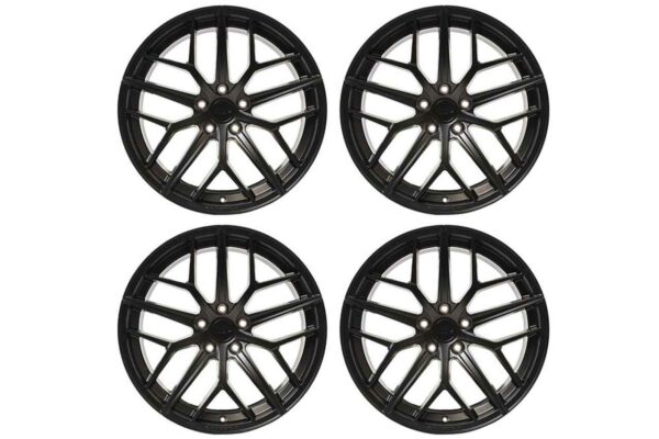 Steeda Mustang Trident Satin Black Staggered Street Wheel Package - Mustang Spares Shop